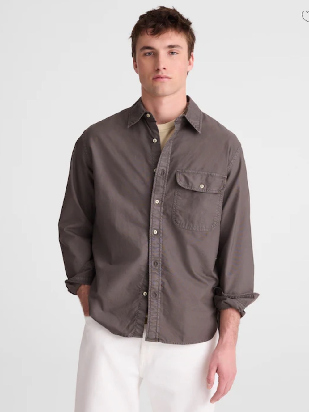 Madewell Single-Pocket Shirt in Allday Oxford - Pelican Green